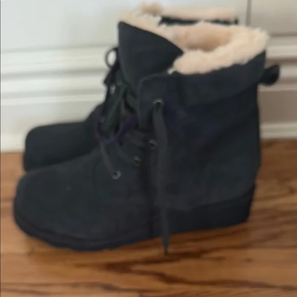 BearPaw Shoes Bearpaw Navy Blue Winter Rain Boots With Cozy